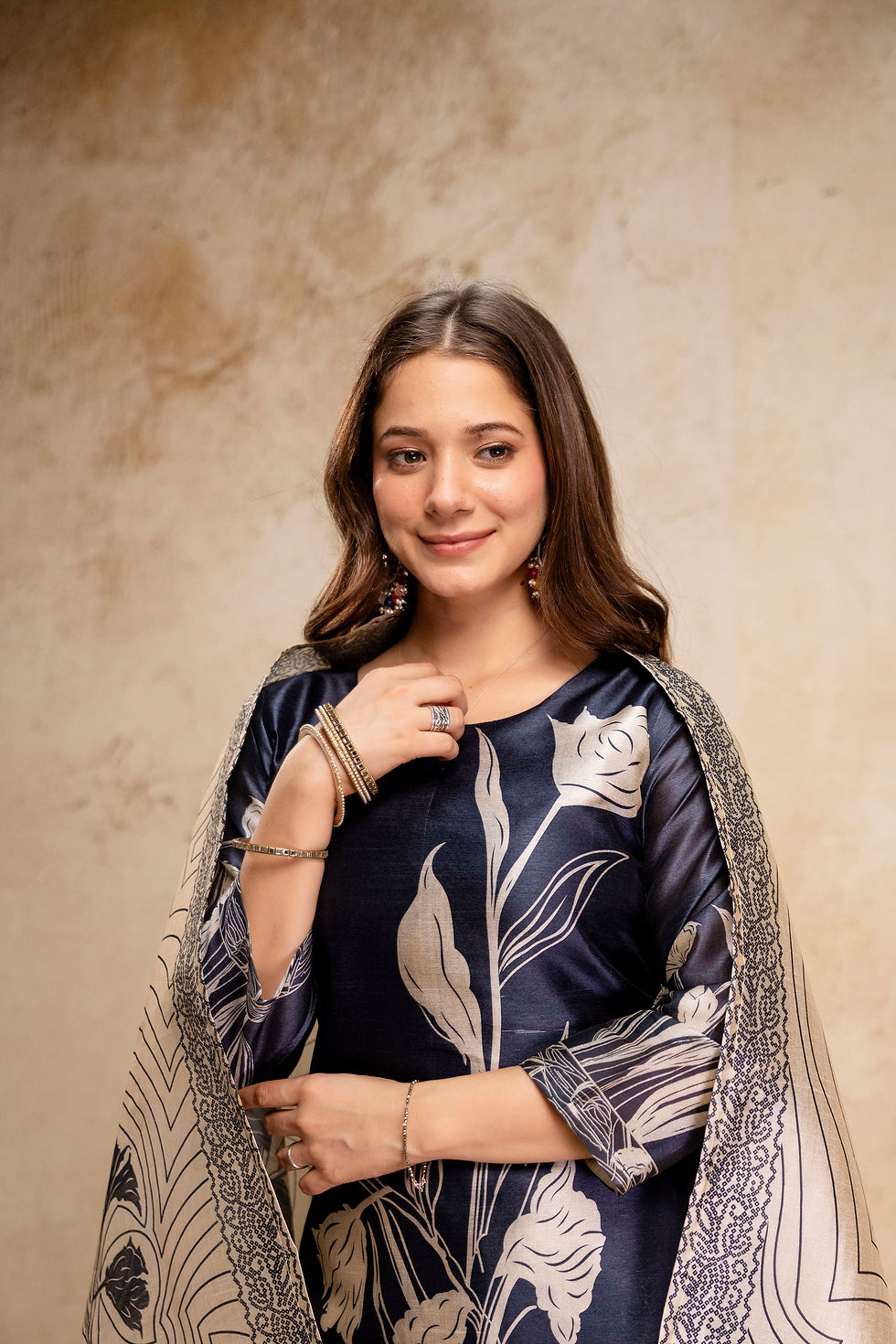 Thumbnail: Printed Soft Assam Kurti Pant Set with Dupatta Festive Ethnic Outfit