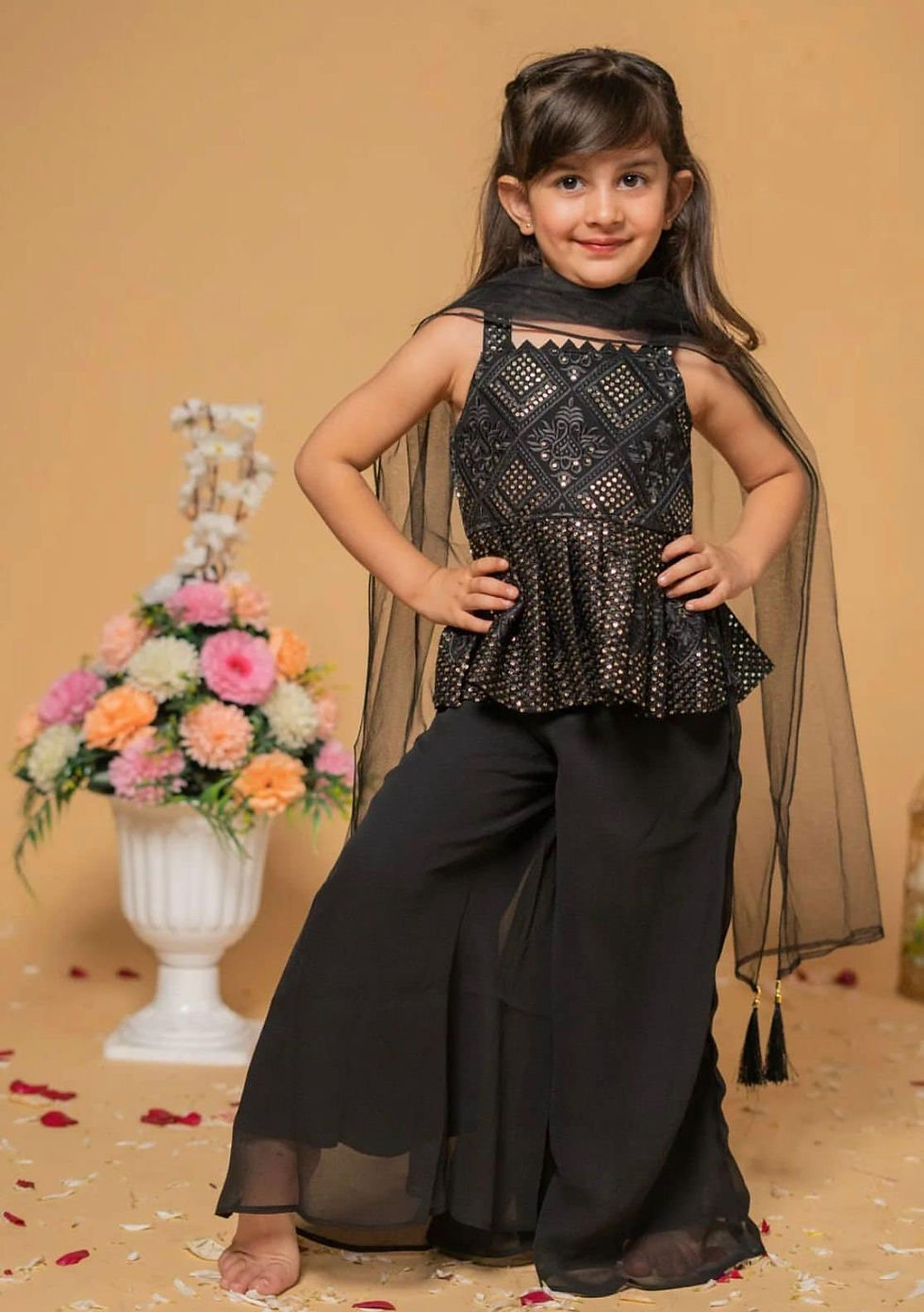 Thumbnail: kids Eid Sharara suit Salwar Kameez Pakistani Kids Wear Girls Ethnic Wear Muslim