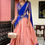 Thumbnail: Kanchipuram Lehenga Choli Dupatta Set for Women with Zari Weaving Wedding Festiv