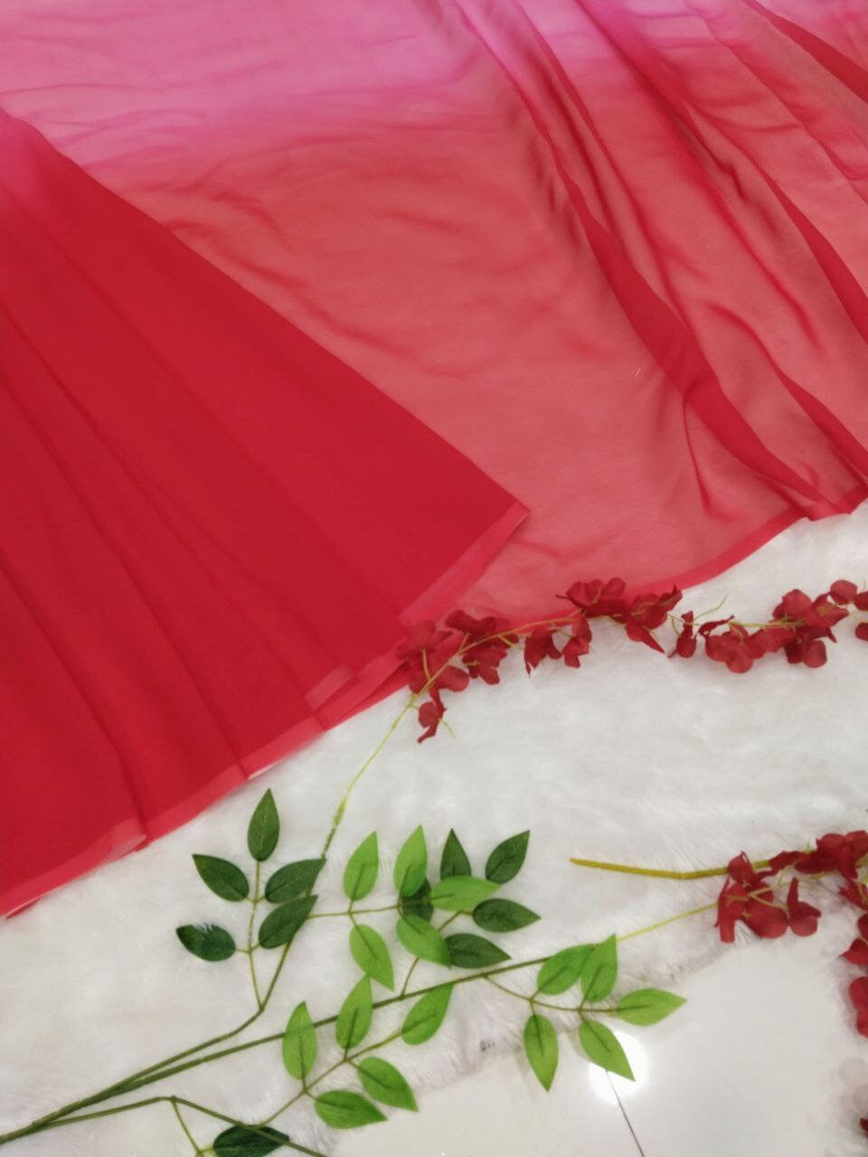 Thumbnail: Alia style Ombre saree-Ready to wear saree-Pre-draped saree-Bridesmaid Georgette