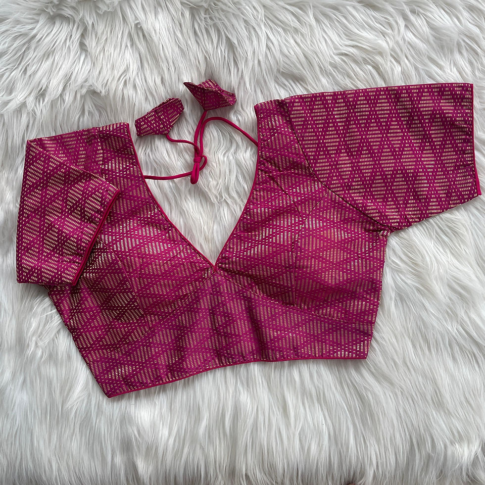 Designer Woven Brocade silk reaadymade saree Blouses
