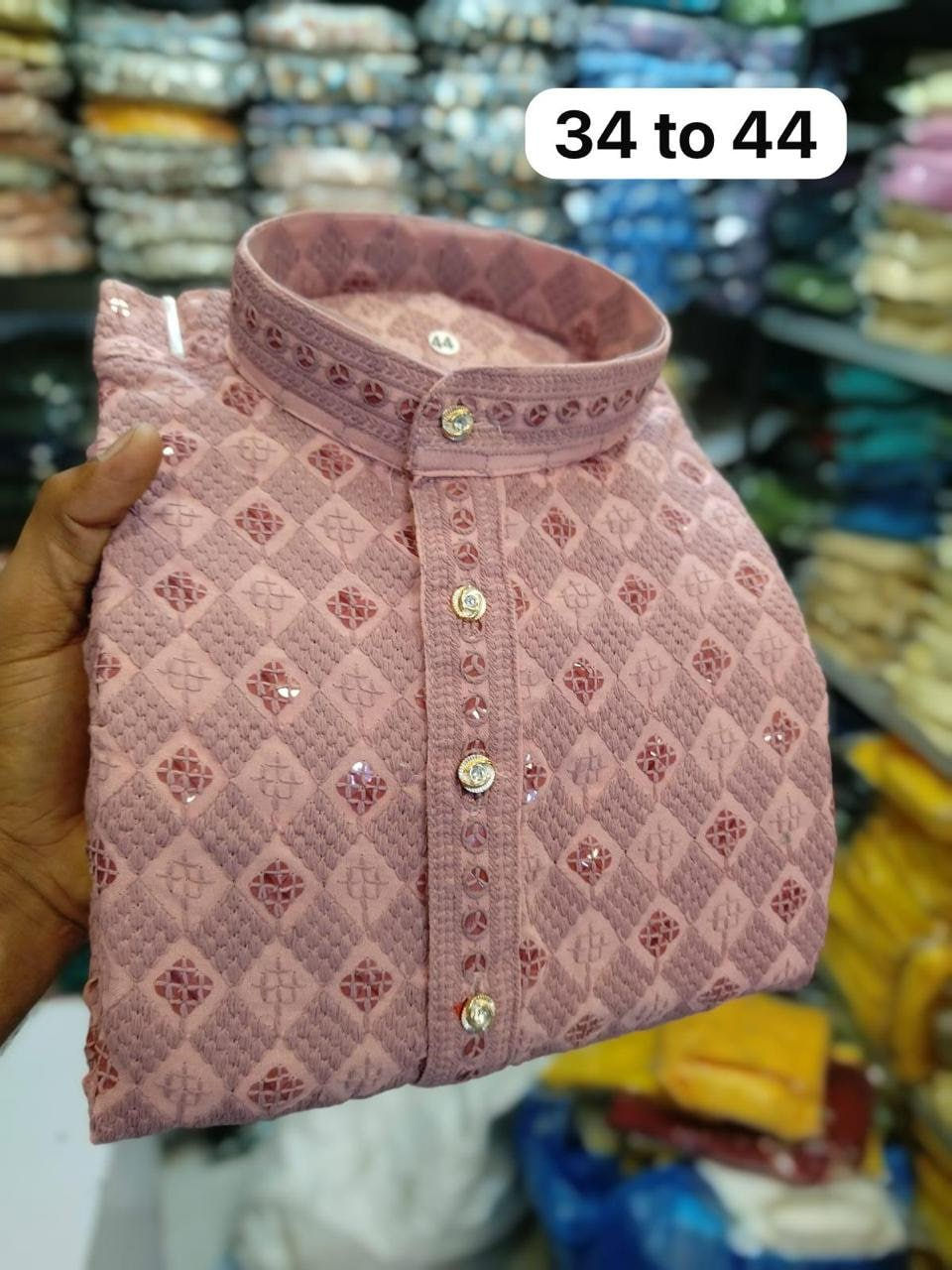 Thumbnail: Men Luckhnowi Kurta-Men kurta-Navratri Kurta-Kurta payjama set-men kurta tunic-I