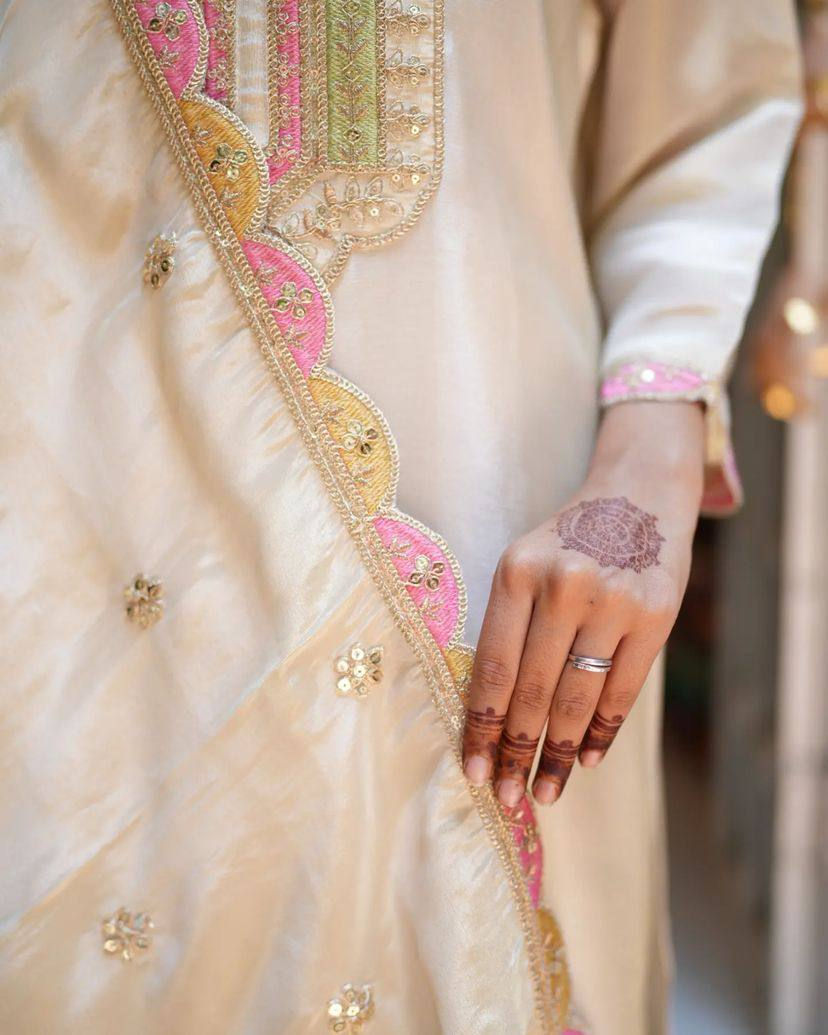 Thumbnail: Desginer Cotton Silk embroidery Kurti, Pant Dupatta set for Festive Ethnic outfi