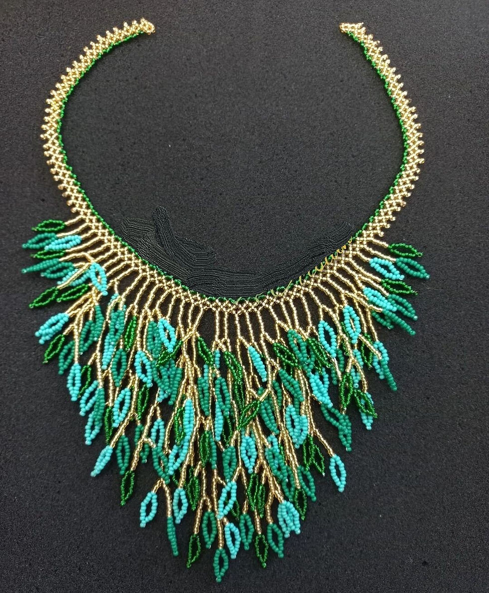 Thumbnail: Mexican Necklace,Collar Necklace,Beaded Necklace,Huichol Jewelry,Women's Necklac