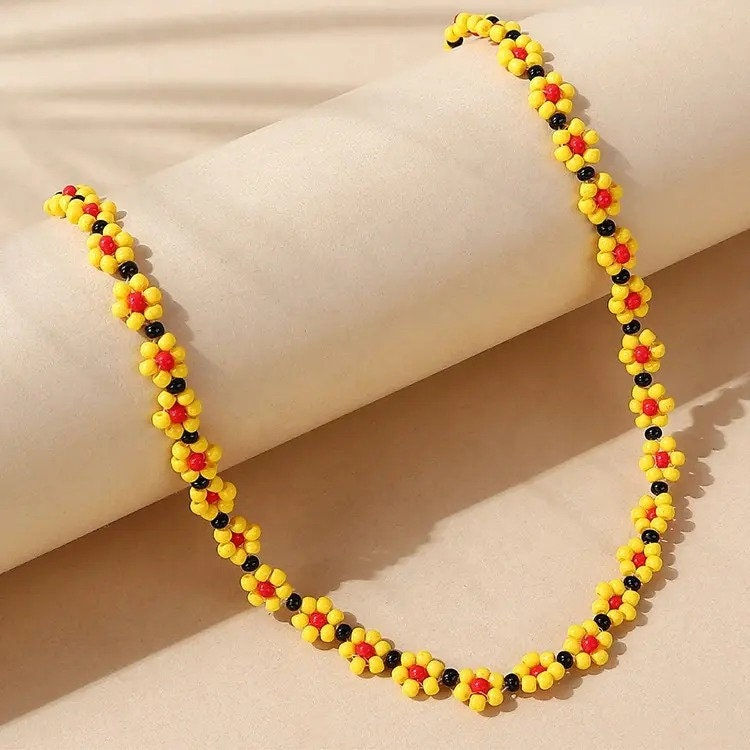 Thumbnail: Beaded Strands Flower Beads Bracelet for Girls Bohemia Seed Friendship Children