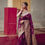 Thumbnail: Saree for women, Wine color Kanchipuram Soft Silk Saree With Weaving work blouse