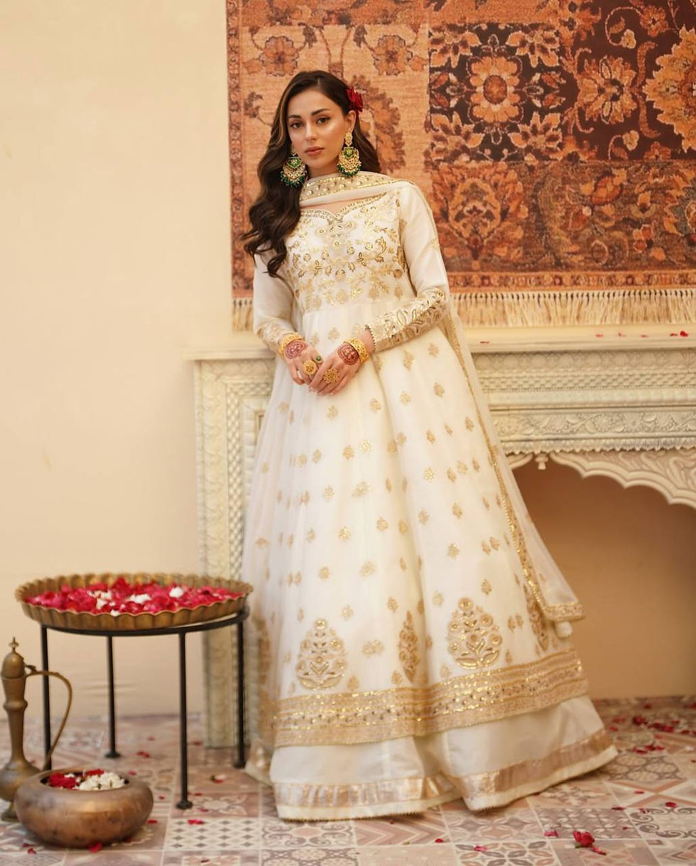 Thumbnail: Soft Net Gown Lehenga Set with Thread Sequin Work Japan Satin Lehenga Party Wear