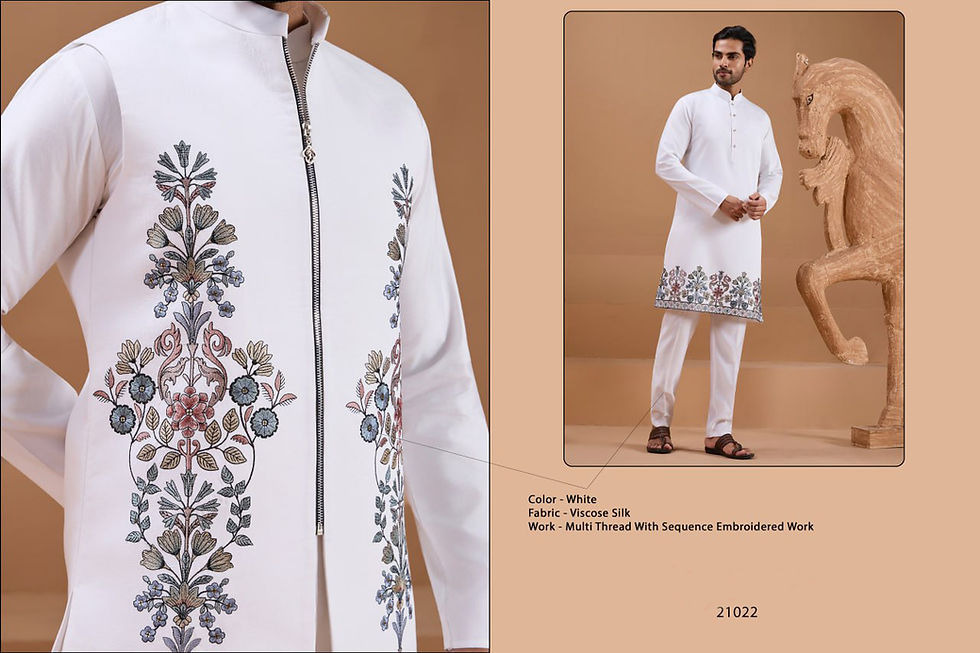 Thumbnail: Mens Designer Kurta Koti Set for Wedding Festival Party Wear Traditional Ethnic
