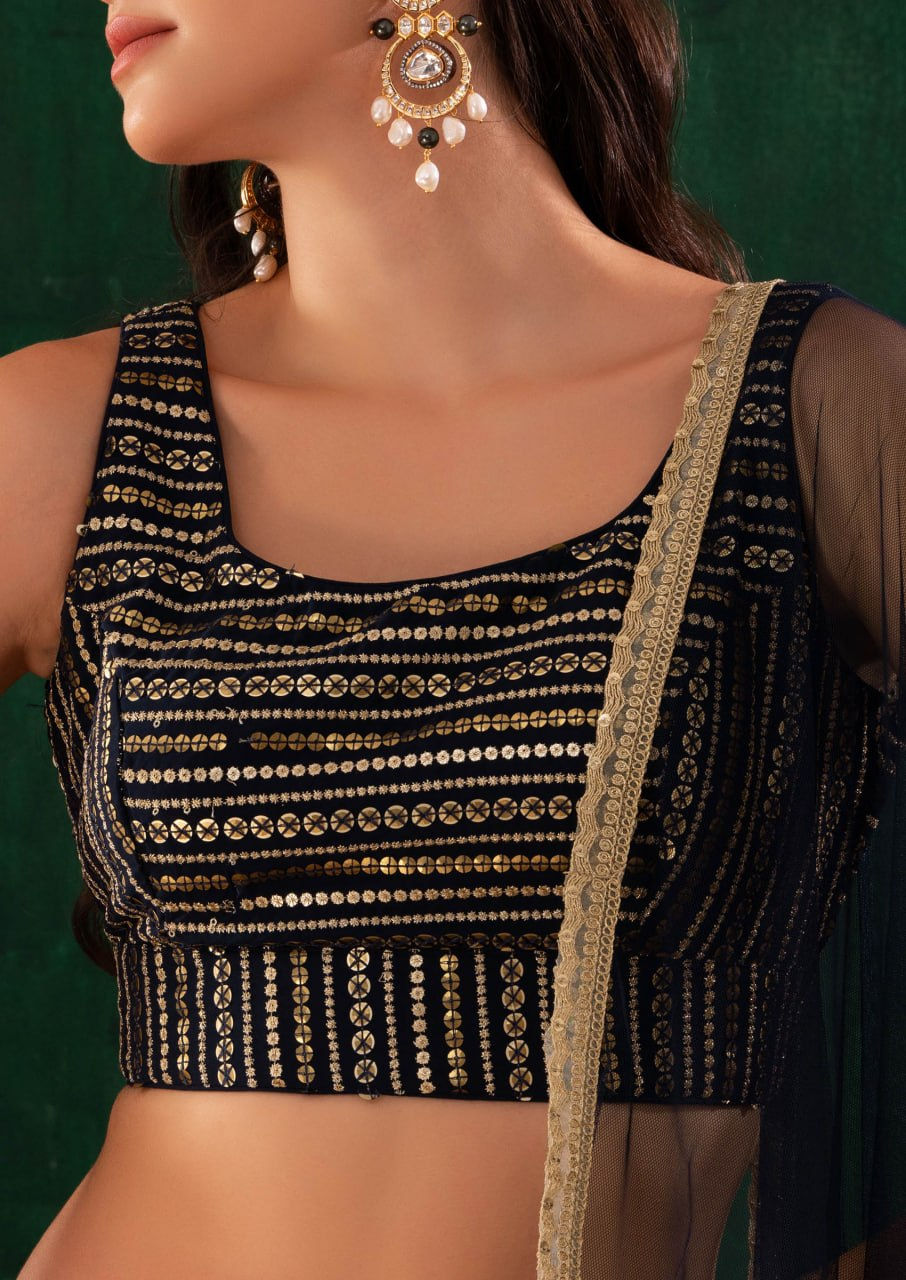 Thumbnail: Women's Premium Georgette Semi-Stitched Lehenga Choli with Soft Net Dupatta
