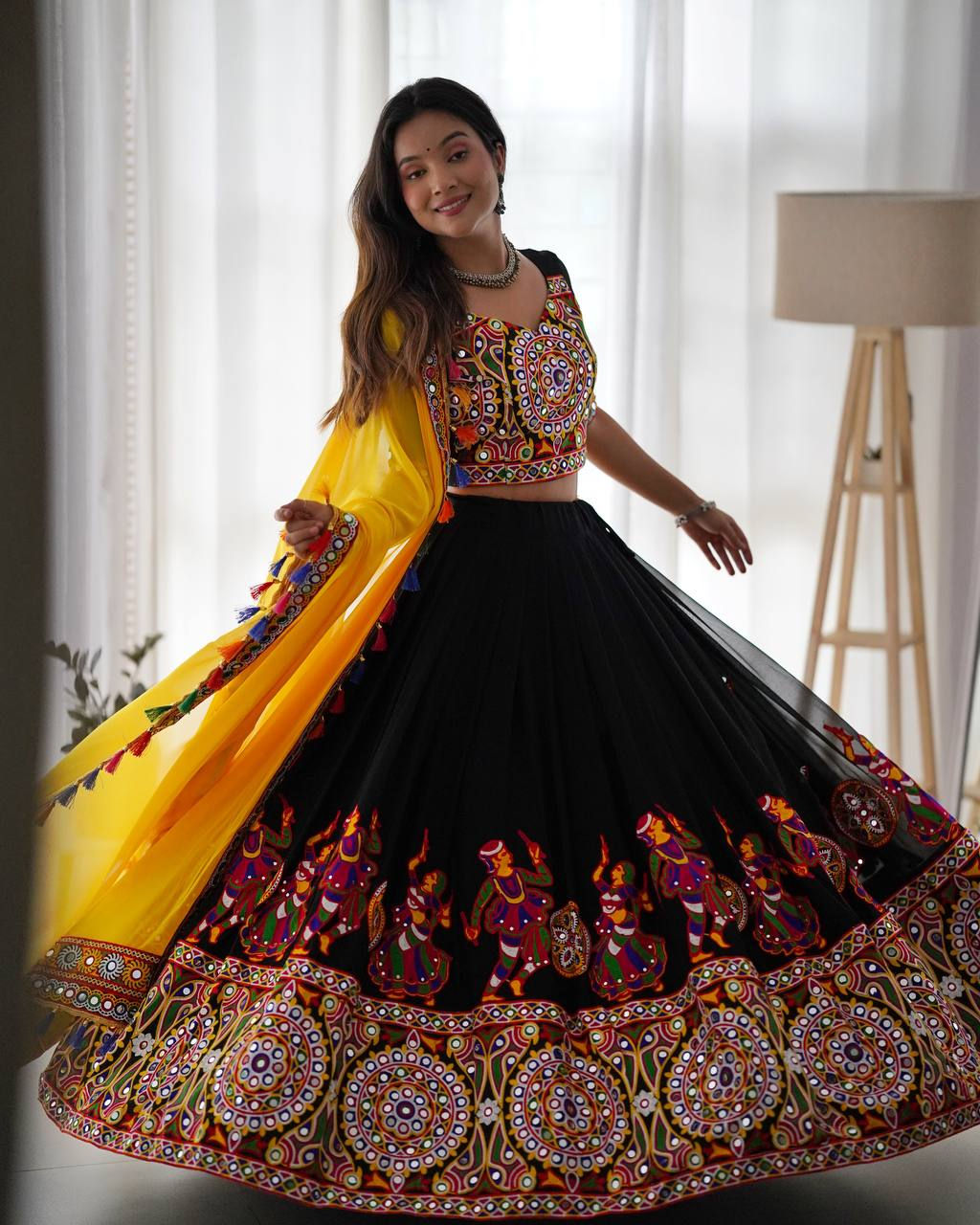 Women's Premium Faux Georgette Semi-Stitched Lehenga Choli with Dupatta