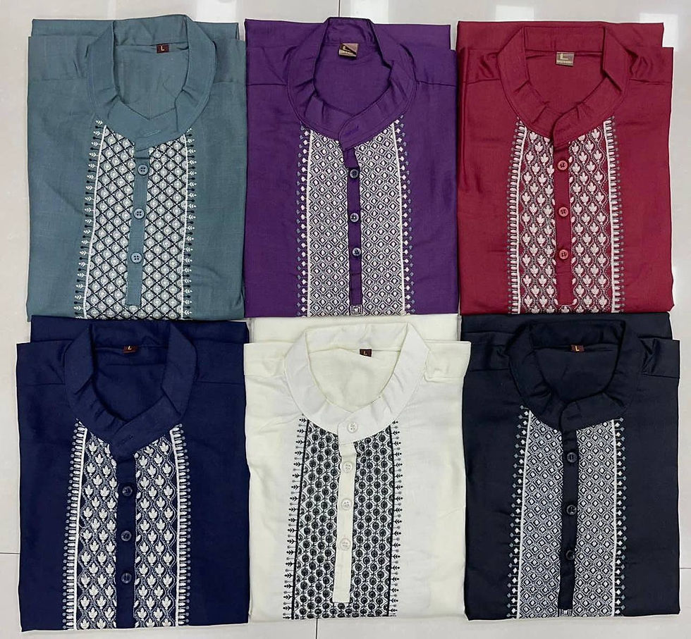 Thumbnail: Navratri Mens kurta Pure Cotton embroidered Men's Kurta payjama set men wedding