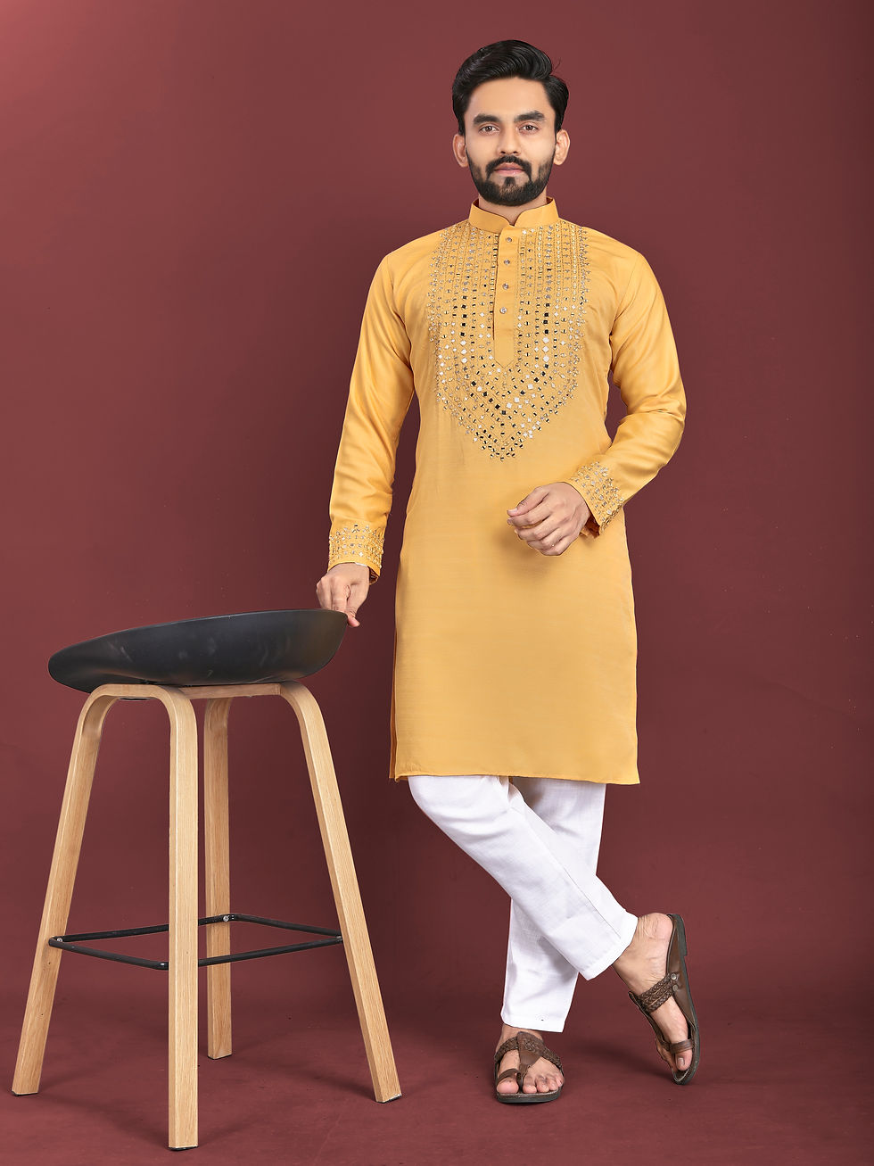 Thumbnail: Festive wear men's Kurta-Men kurta-Navratri Kurta-Kurta payjama set-men