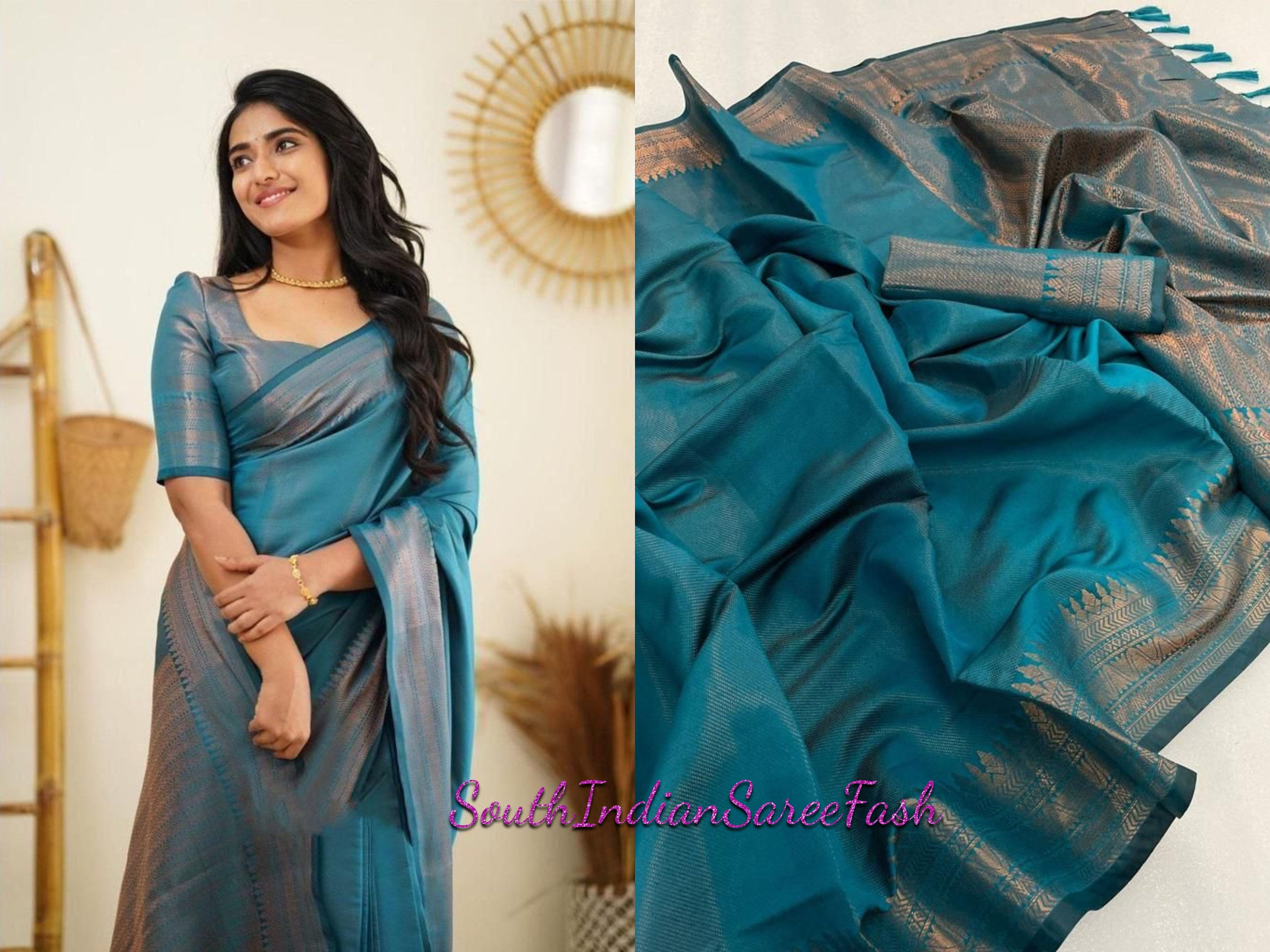 Kubera Pattu Silk saree with Designer Indian silk saree, Party Wear Saree Weddin