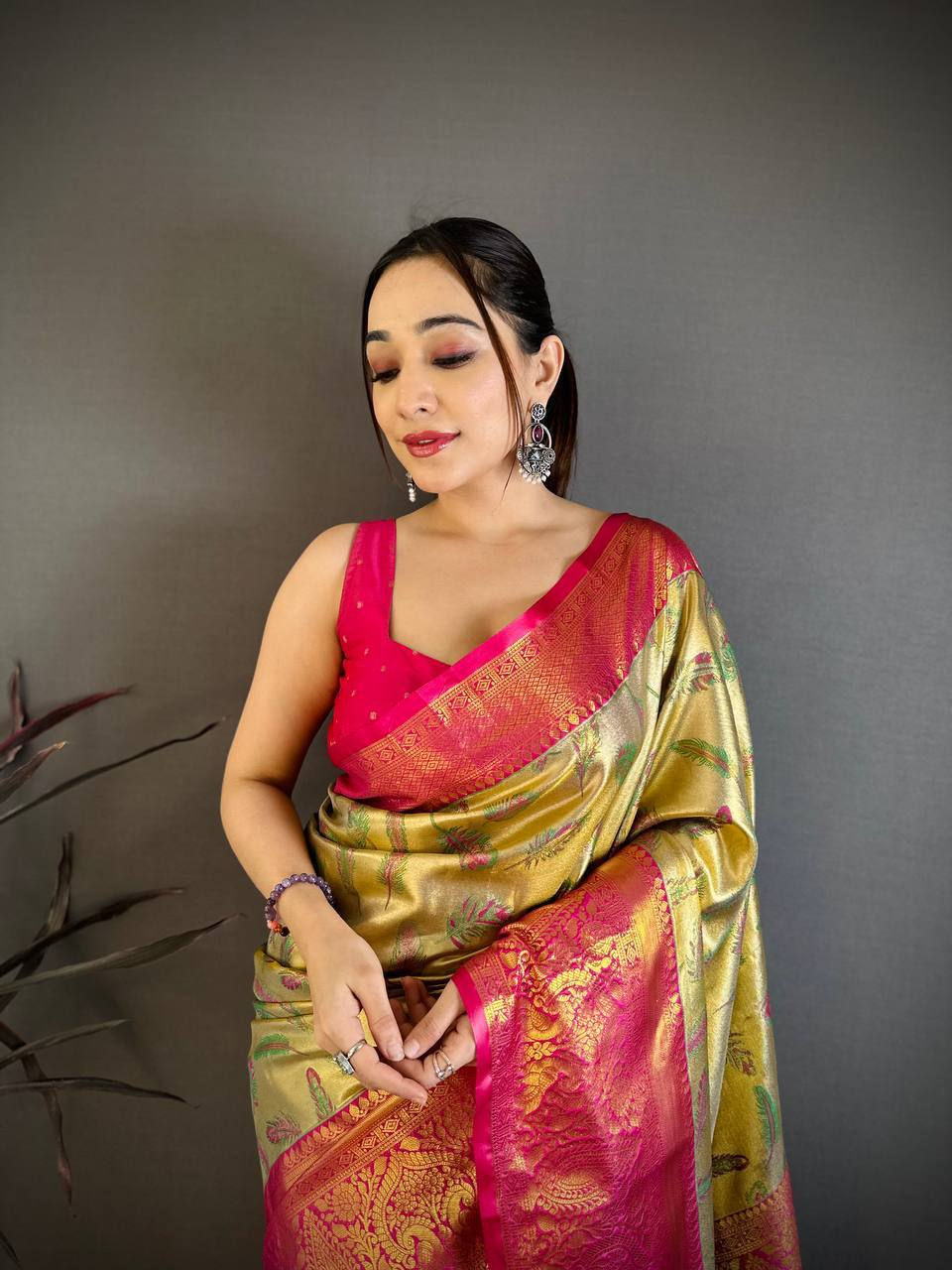 Thumbnail: Traditional Kanjivaram Semi Silk Saree for Women