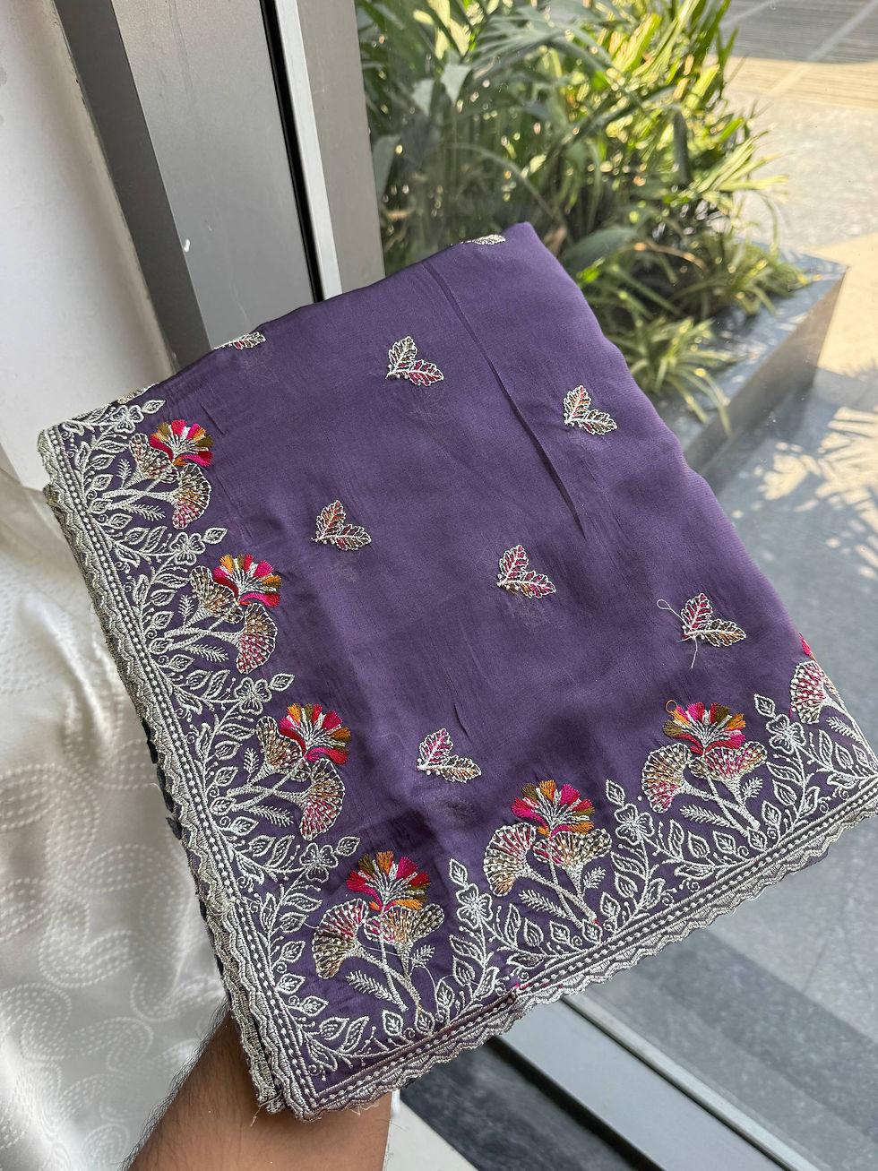 Thumbnail: Women Soft Rangoli Silk Saree with Embroidery Lace Border and Running Embroidere