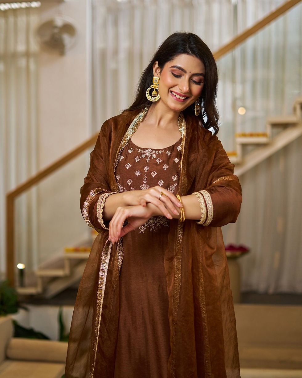 Thumbnail: Designer Vichitra Silk Suit Set for Women Festive Party Wear