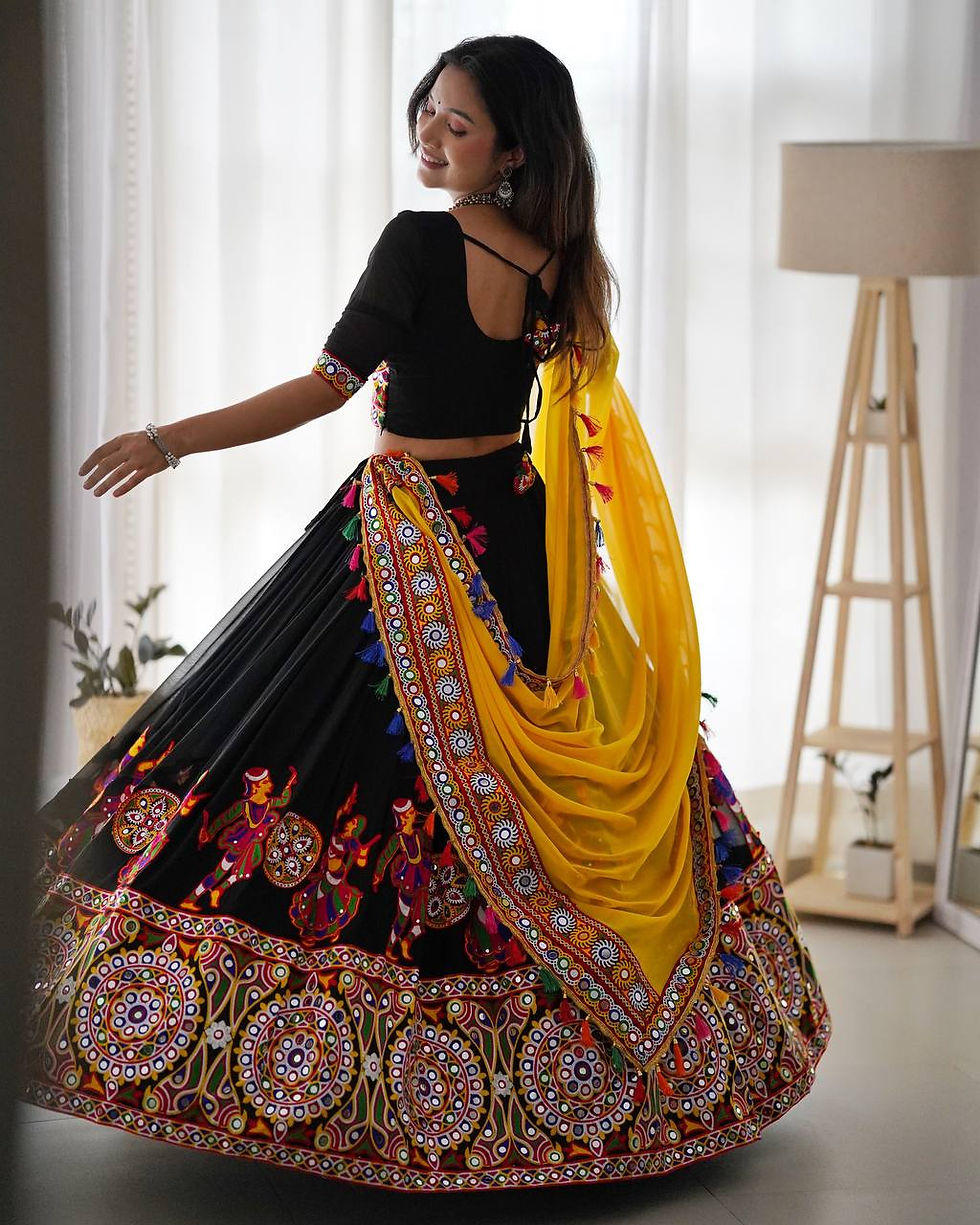 Thumbnail: Women's Premium Faux Georgette Semi-Stitched Lehenga Choli with Dupatta