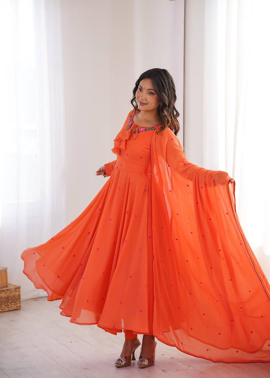 Thumbnail: Designer 7.1 Meter Flare Wedding, Festive & Party Wear