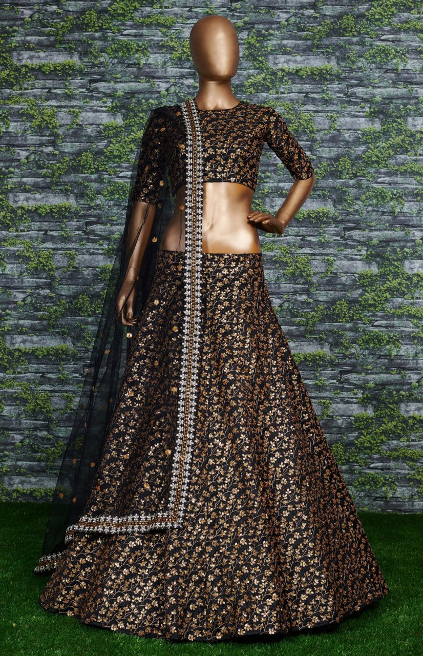 Thumbnail: A-Line Semi-Stitched Designer Wedding, Bridal & Festive Wear