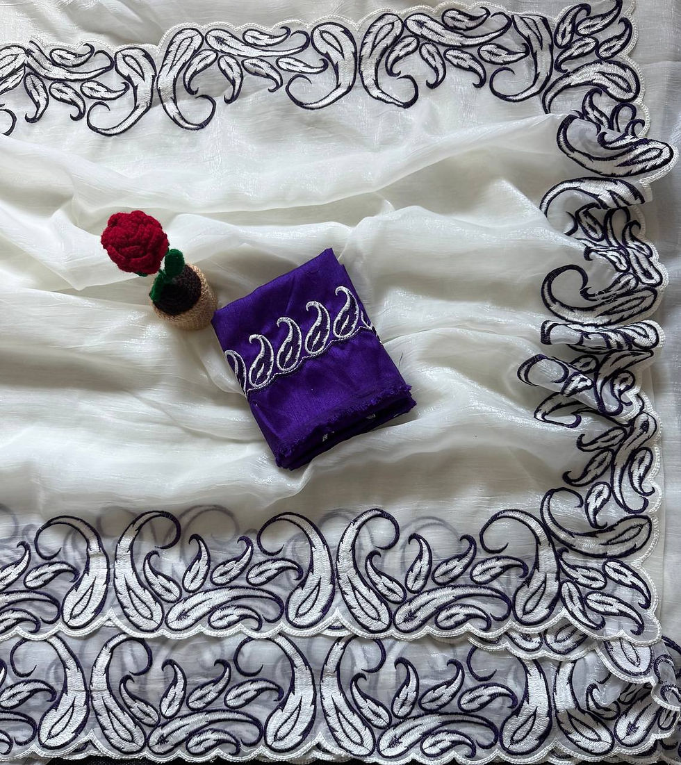 Thumbnail: Women Crunchy Silk Saree with Designer Embroidery C Pallu Work