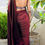 Thumbnail: Maroon Satin Silk Plain Saree With Un-stitched Digital Printed Blouse For Women