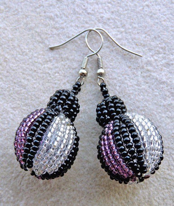 Thumbnail: Beadwork earrings, Multi Colors earrings Beaded earrings Ethnic earrings America