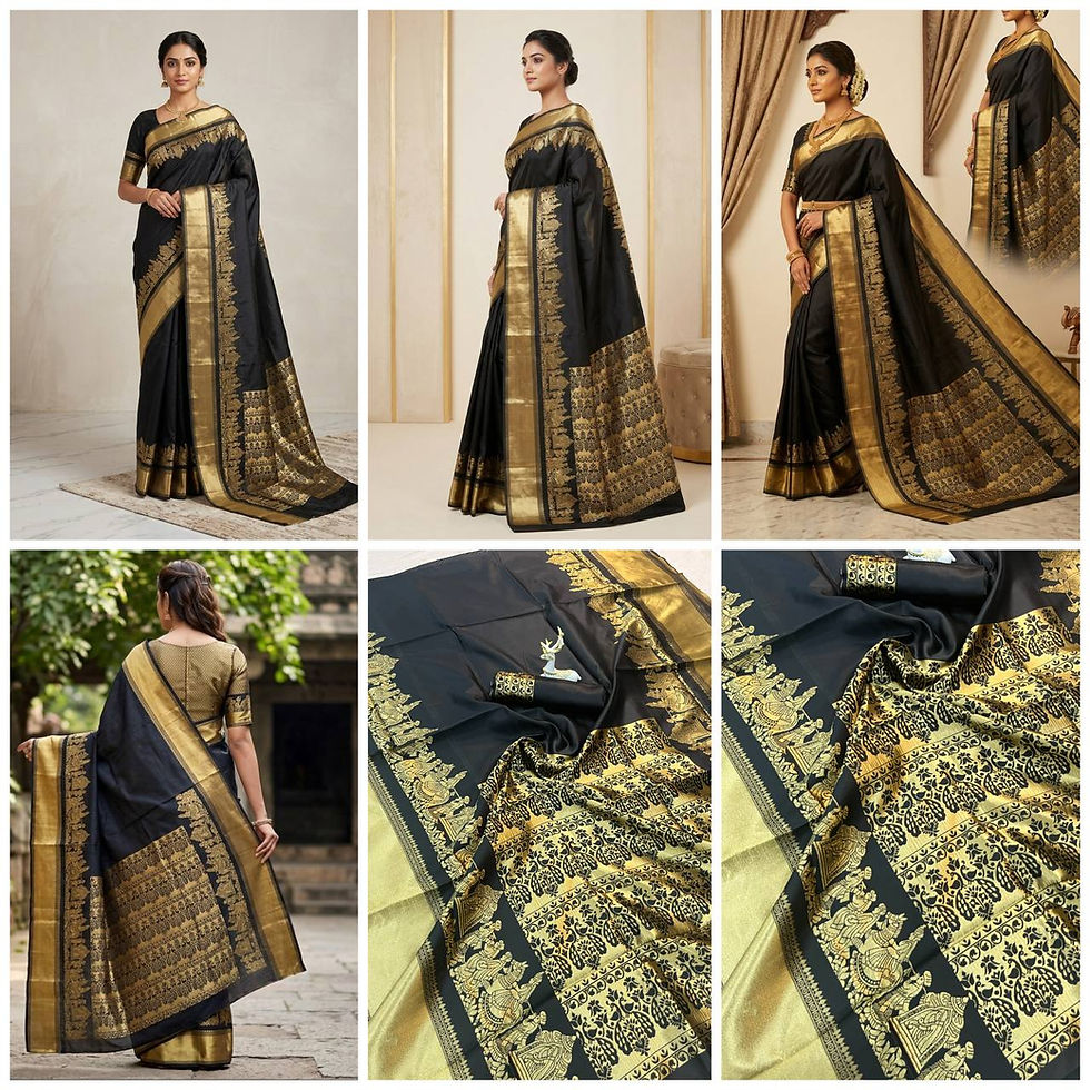 Thumbnail: Lichi Silk Banarasi Saree for Wedding Festive Traditional Wear Saree