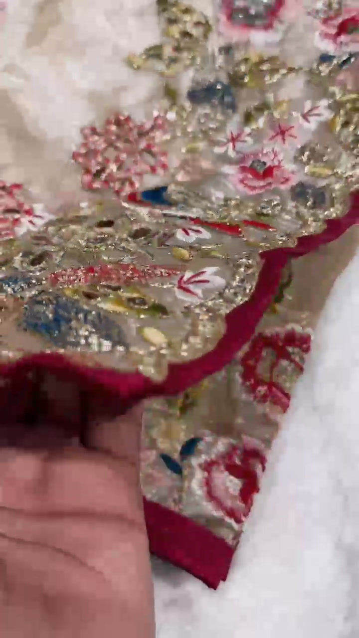 Thumbnail: Wedding special Trendy soft Jumichoo Silk saree with Beautiful Embroidery Work