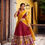 Thumbnail: Poly Chanderi Kalamkari Printed Lehenga Choli Set with Zari Weaving and Georgett