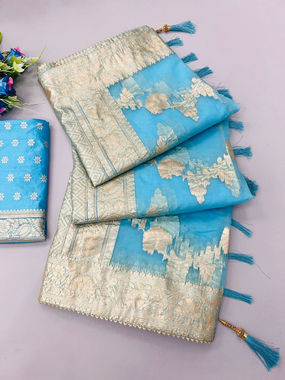 Thumbnail: Indian wedding saree Pure Organza Silk saree for women south soft silk saree Par