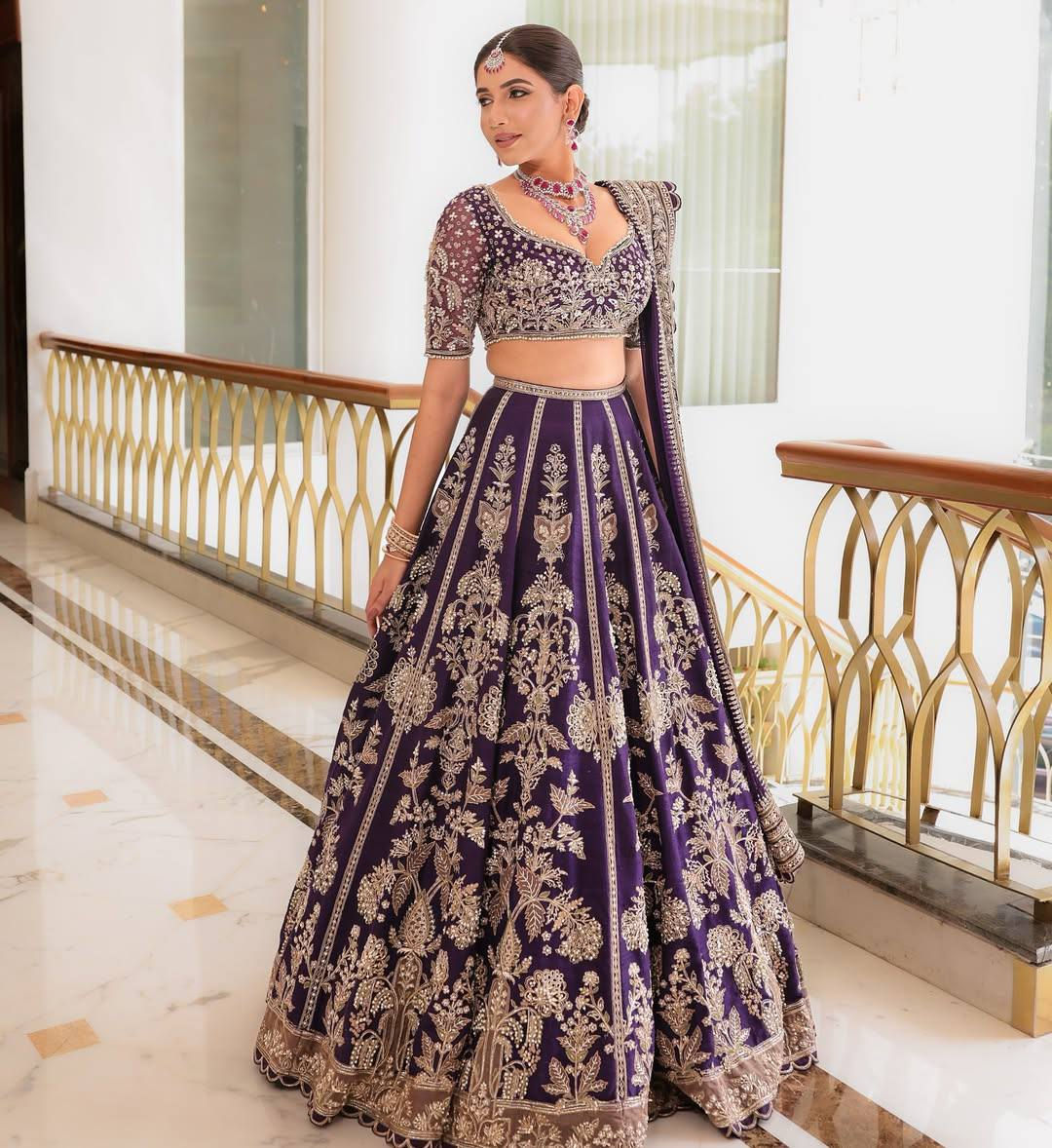 Women's Faux Georgette Lehenga Choli with Sequins Zari & Dori Work