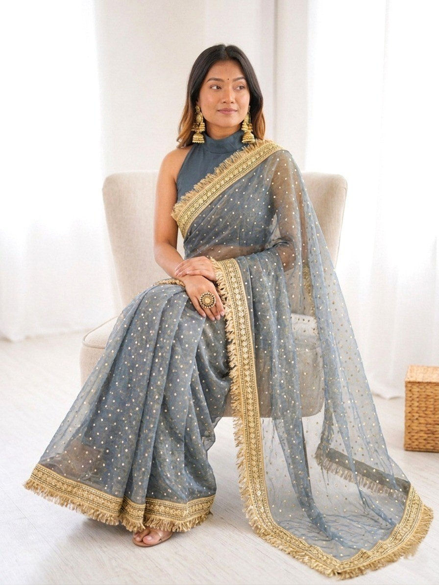 Thumbnail: Wedding Wear Soft Viscose Jacquard Silk Saree with Embroidered Blouse