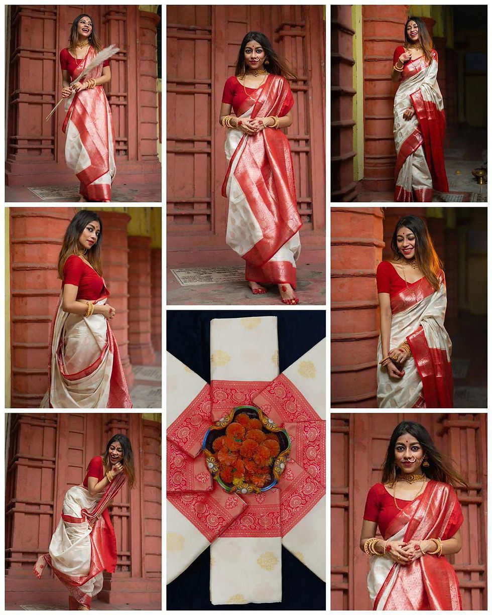 Thumbnail: Soft Lichi Silk Saree with Rich Pallu & Jacquard Weaving