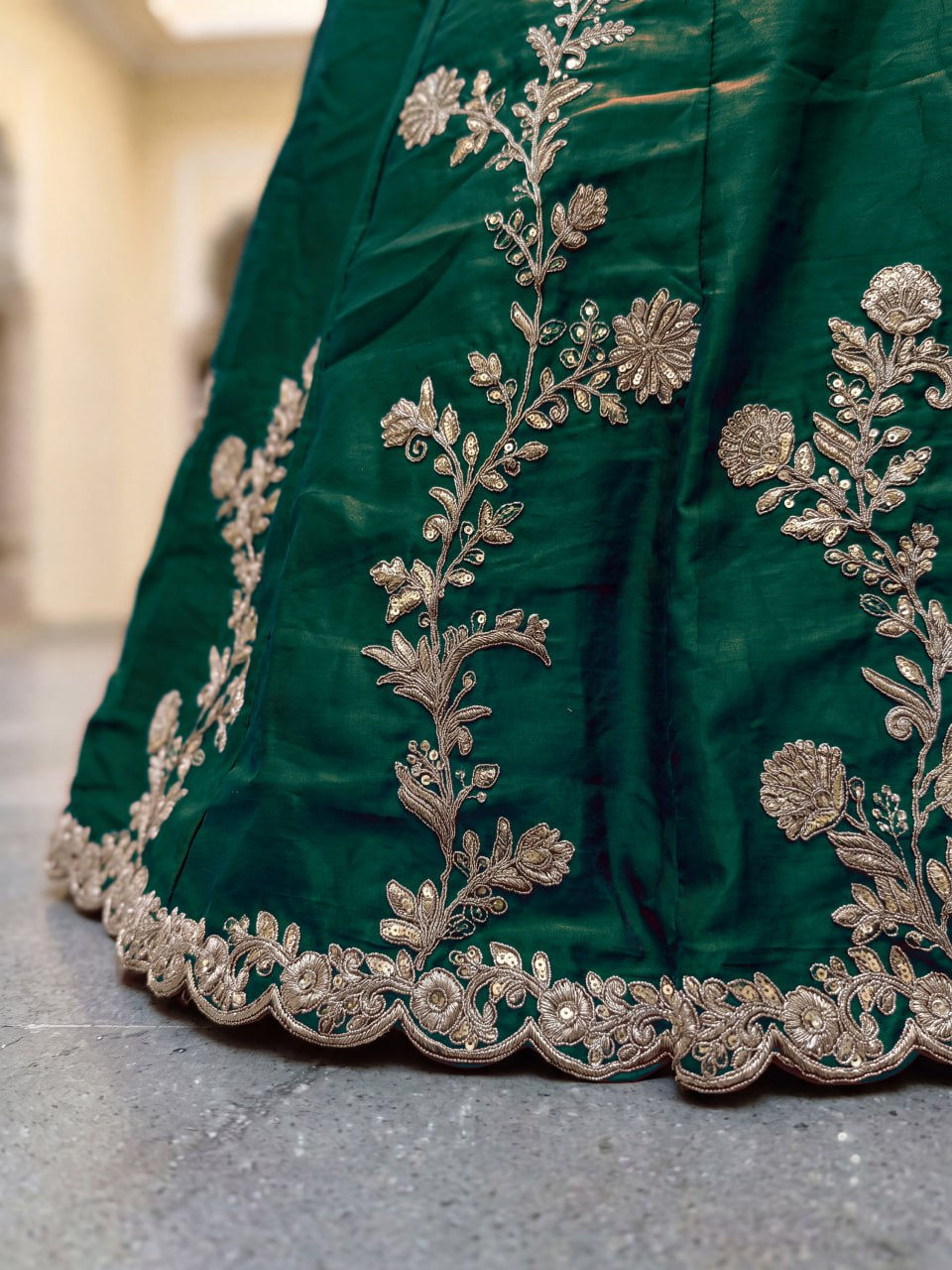 Thumbnail: Rangoli Silk A-Line Lehenga Choli Set with Zari Dori Sequins Embroidery Work & D