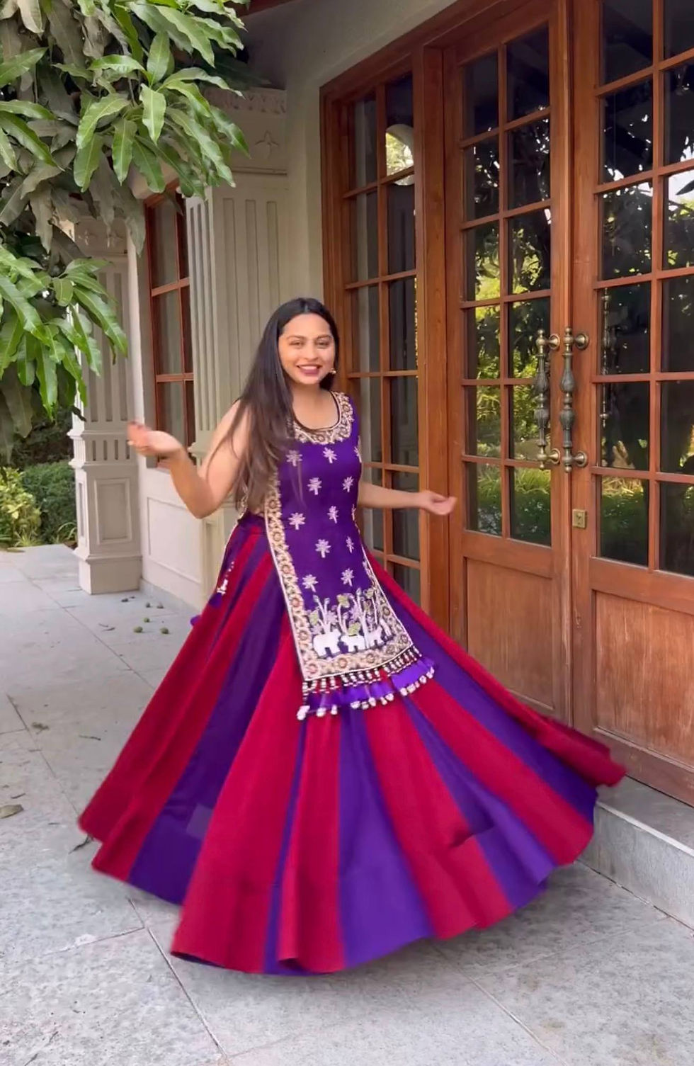 Thumbnail: Vichitra Silk Lehenga Choli with Embroidered Shrug for Women Festive Wedding Par
