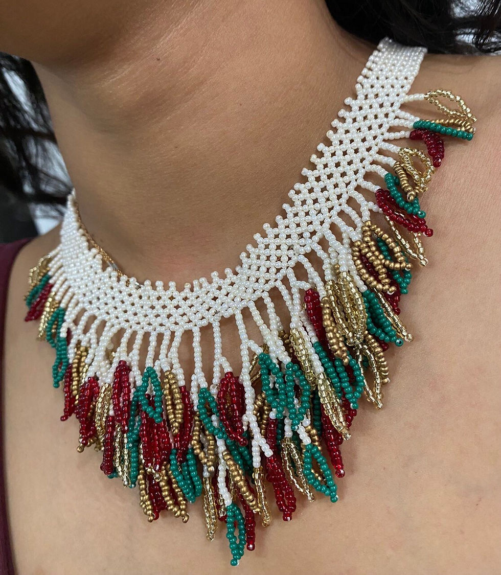 Thumbnail: Mexican Necklace,Collar Necklace,Beaded Necklace,Huichol Jewelry,Women's Necklac