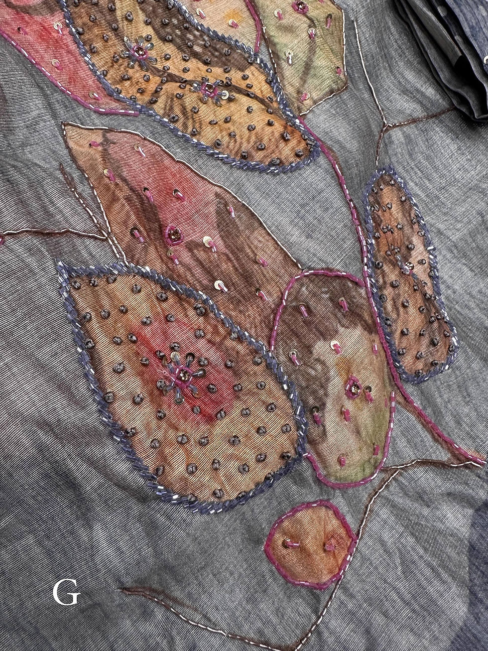 Thumbnail: Women Pure Tusser Cotton Saree with Digital Print and Hand Beads Work