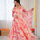 Thumbnail: Organza Silk Anarkali Gown with Dupatta Digital Print Handwork 8 Meter Flair Des