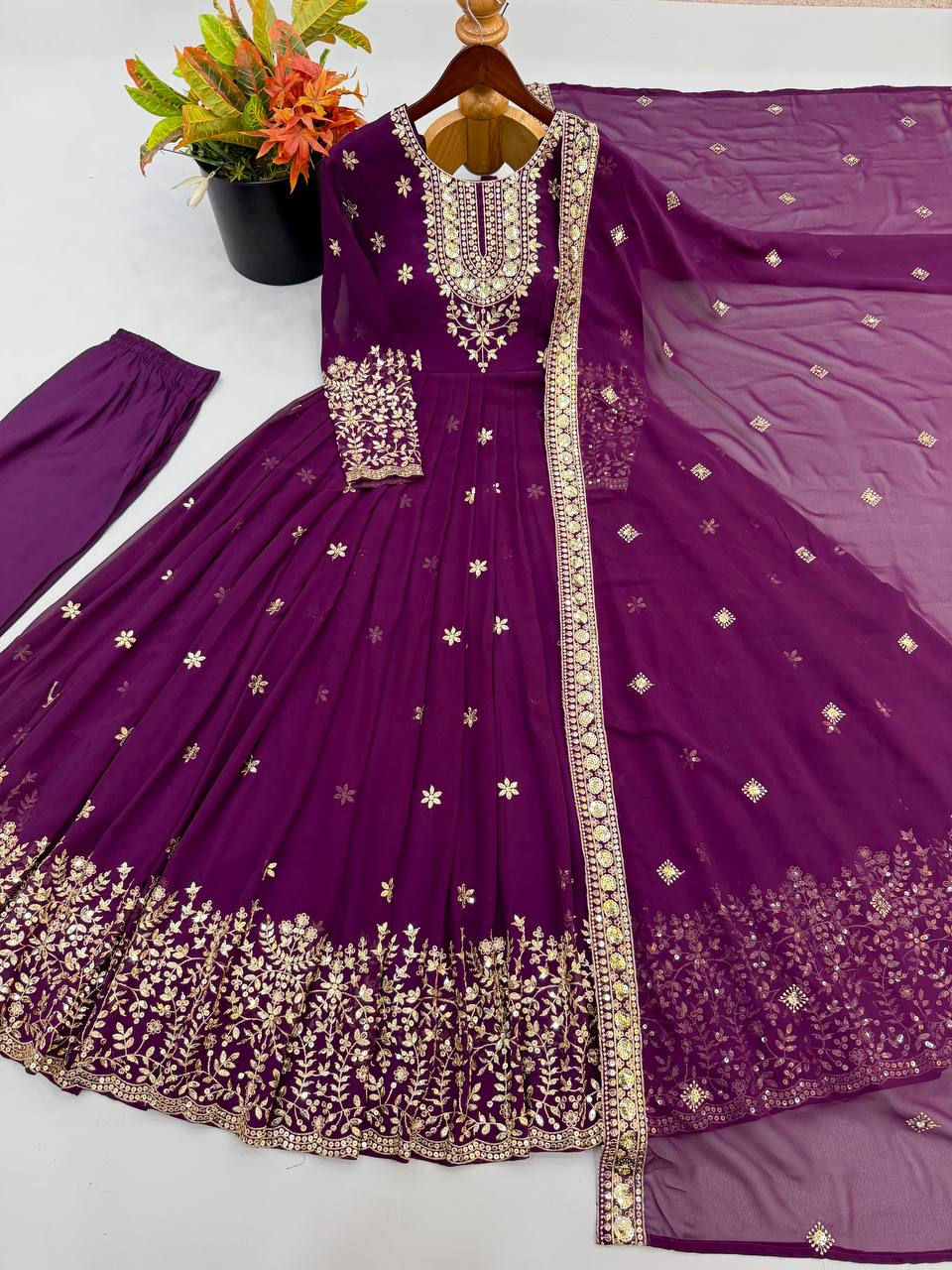 Thumbnail: Designer Sequence Work Ethnic Wear for Wedding, Festive & Party Wear
