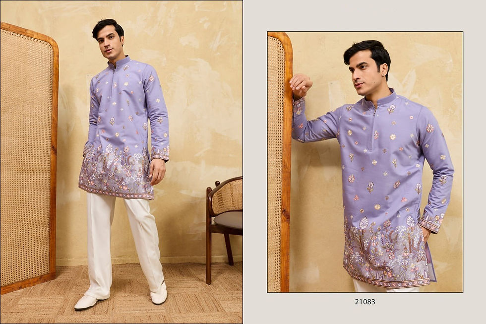 Thumbnail: Celebration Wear Kurta Set Mens Ethnic Outfit Designer Party Wear