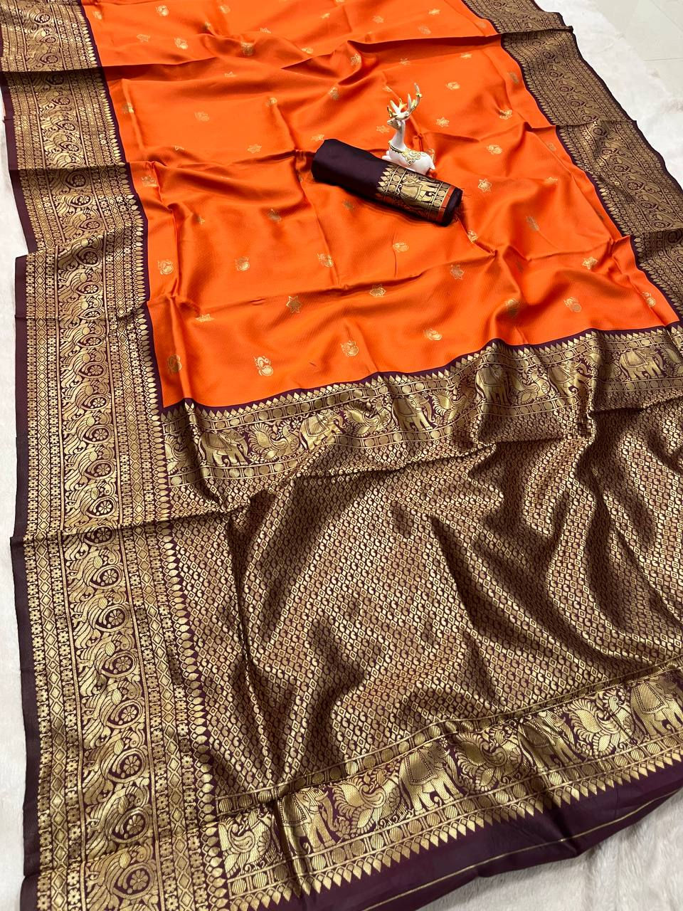 Thumbnail: Women Organic Banarasi Saree for Weddings, Receptions and Festive Celebrations