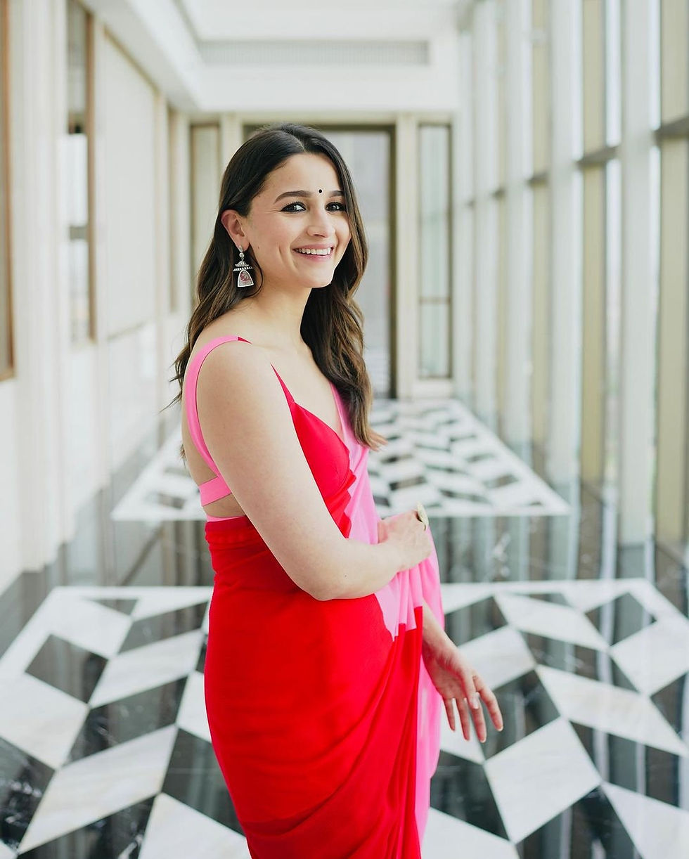 Thumbnail: Alia bhatt in Ombre saree-Roki and Rani Movie saree-Bridesmaid Georgette Ombre s