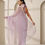 Thumbnail: Lavender Chiffon Saree with Lace and Self Fabric Blouse