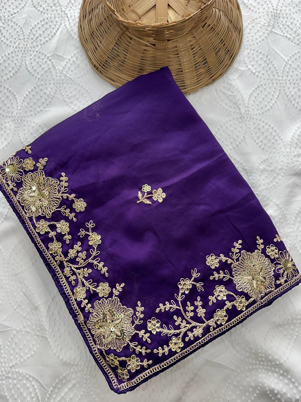 Thumbnail: Women's Rangoli Silk Embroidered Saree with Heavy Embroidered Mono Banglory Silk