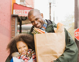 Father and Daughter with Grocery