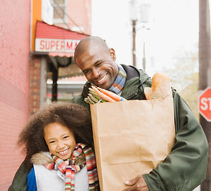 Father and Daughter with Grocery