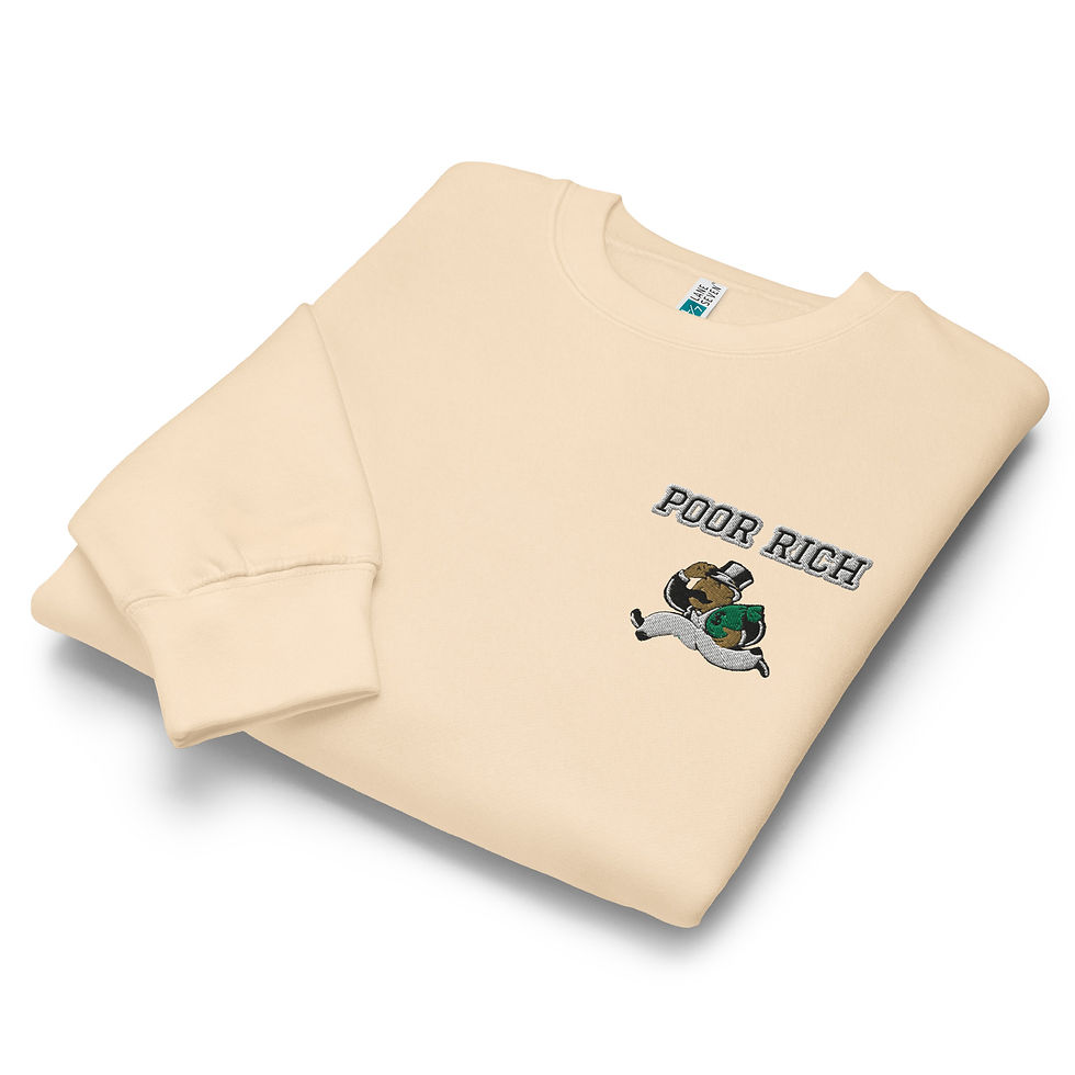 Thumbnail: POOR RICH - Unisex premium crew neck sweatshirt
