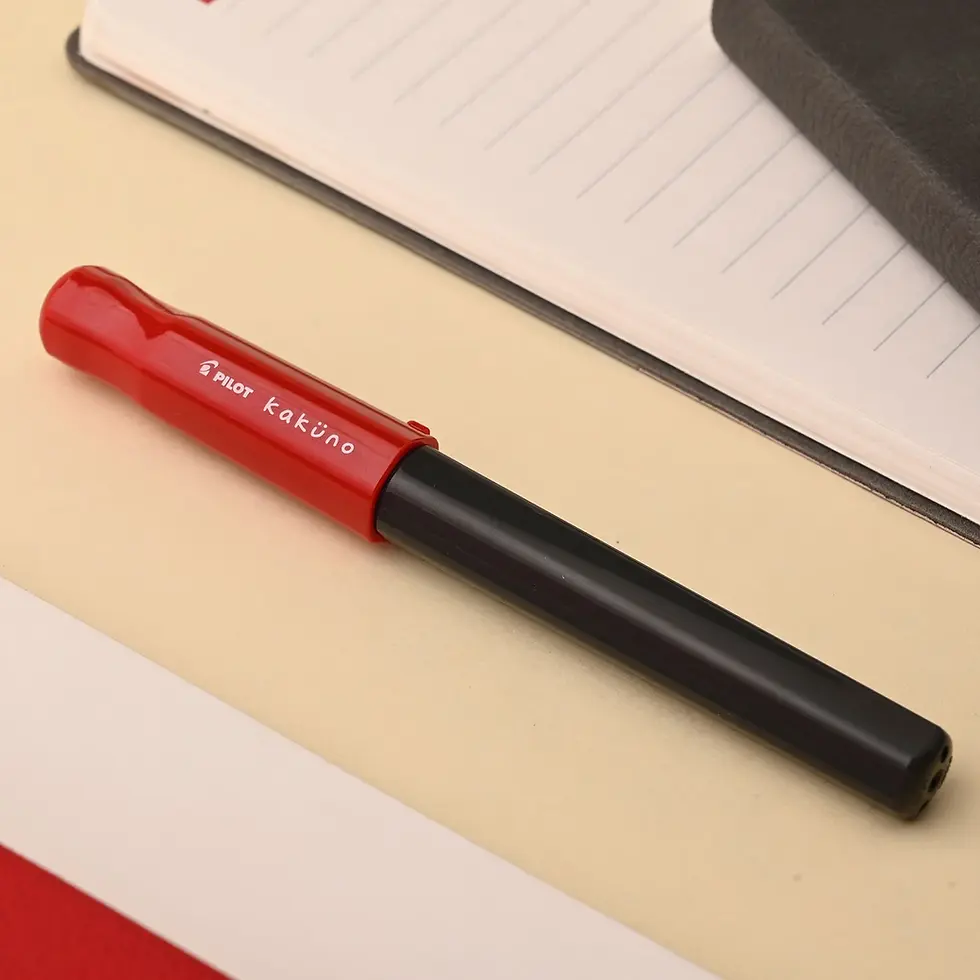 Thumbnail: Pilot Kakuno Fountain Pen - Red Gray