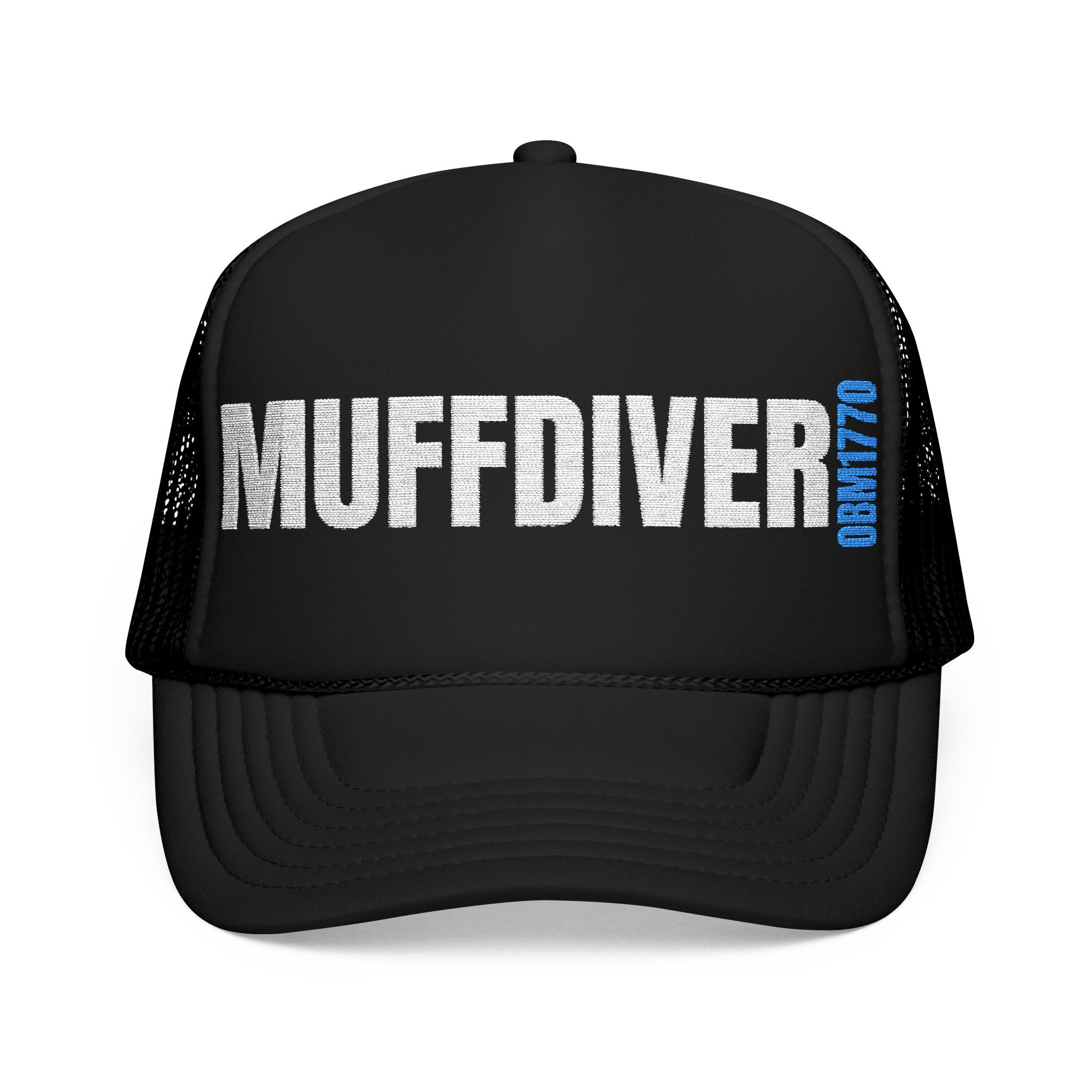 Embroidered Trucker Hat - OBM1770 MUFFDIVER Design