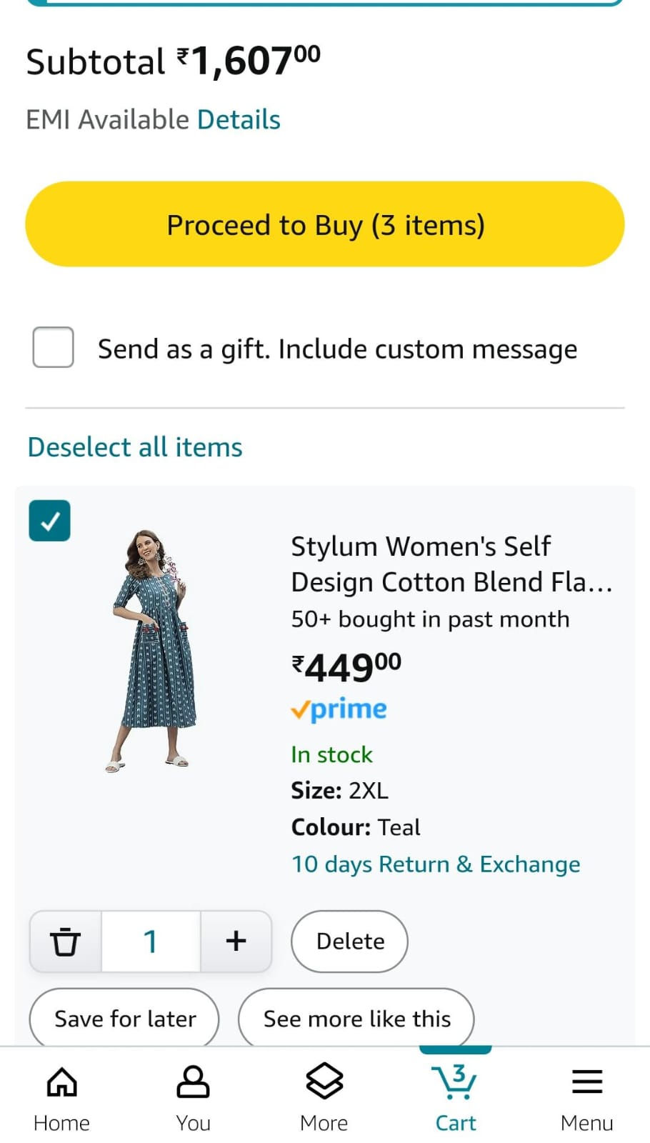 cart in amazon